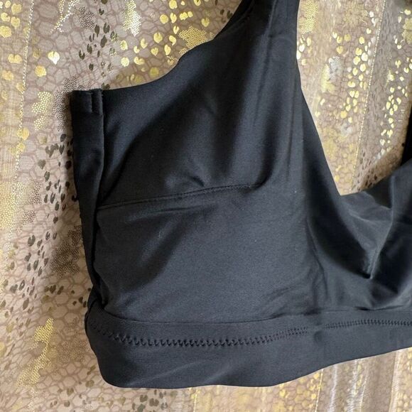 Aerie Black Scoop Neck Bikini Top Square Back Swim Pool Beach XL NWOT - Picture 3 of 5